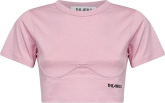 The Attico Cropped T-shirt - Dames - T-shirts - Roze - L - Katoen - Tops