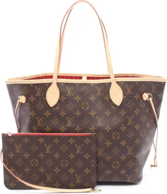Louis Vuitton Brown Cerise Coated Canvas Leather Handbag Pouch Tote Bag (Pre-Owned)