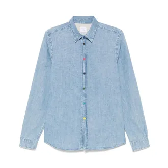 Paul Smith Denim Shirts, male, Blue, Size: XL Clear Blue Button-Up Shirt