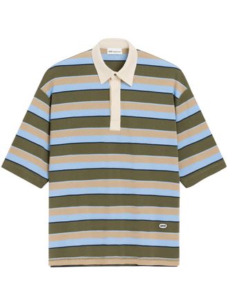 Ami Oversized Striped Polo Shirt with Signature Ami Patch