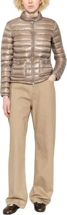 Herno Beige Quilted Mock Collar Jacket