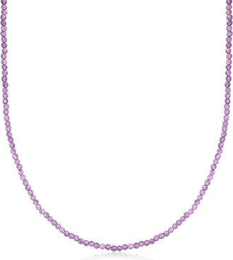 Ross-Simons Amethyst Bead Necklace With 18kt Gold Over Sterling