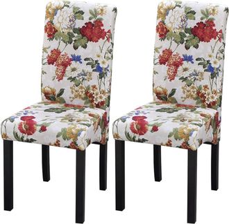 vidaXL Sillas De Comedor 2 Unidades Tela Multicolor Vidaxl