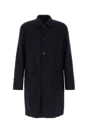 Etro Wool Blend Reversible Coat - Navy