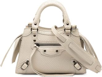 Balenciaga Pre-owned Balenciaga Mini Python Embossed Calfskin Neo Classic City Satchel Ladies 638524