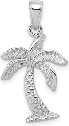Diamond2Deal 14K White Gold Palm Tree Pendant