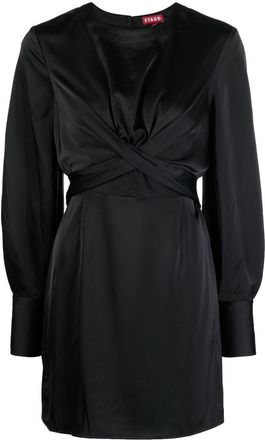 Staud Crosshill satin mini dress - women - Polyester/Spandex/Elastane/Polyester - M - Black