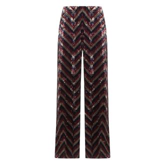Pierre-Louis Mascia Wide Trousers, female, Multicolor, Size: XS Wide Velvet Trousers