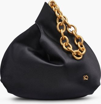 DKNY Lawrence Satin Wristlet in Blk/gold at Nordstrom