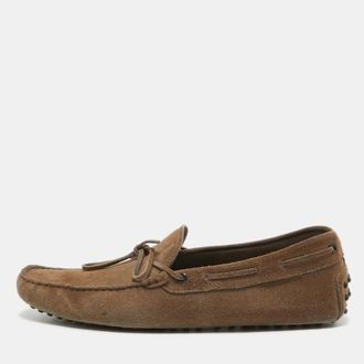 Tod's Tods Light Brown Suede Bow Loafers