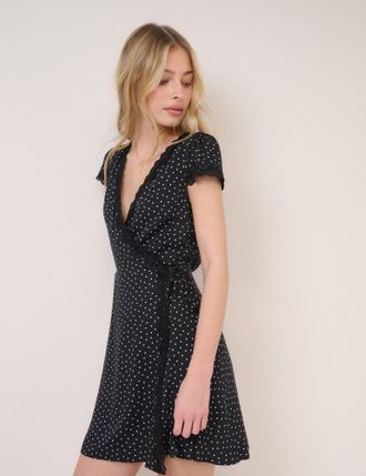 Nobody's Child Black Polka Dot Ginny Mini Dress
