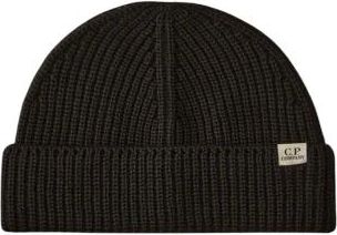 C.P. Company C.p. Company, Accessoires, Heren, Zwart, ONE Size, Wol, Extrafijne Merino Wol Lens Beanie