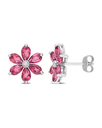 Rina Limor 10K 4.82 Ct. Tw. Diamond & Pink Topaz Earrings