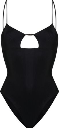 Dsquared2 logo-plaque one-piece - women - Polyamide/Elastane - 42 - Black