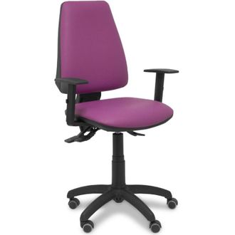 Piqueras y Crespo Piqueras Y Crespo - Silla Elche asincro similpiel morado con brazo regulable y ruedas de parqué