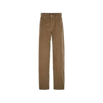 Max Mara Mstfragola Rechte Broek - Dames - Broeken - Beige - Maat: S Katoen