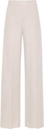 Max Mara Beige Cotton wide-leg trousers