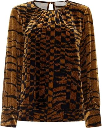 Pierre-Louis Mascia Kanpur Blouse - Dames - Blouses - Bruin - L - Overhemden