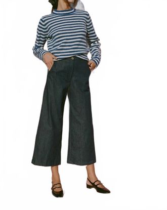 Ciao Lucia Orlando Cotton Pants In Denim Blue
