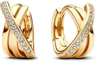 Pandora Crossover Pave Hoop Earrings