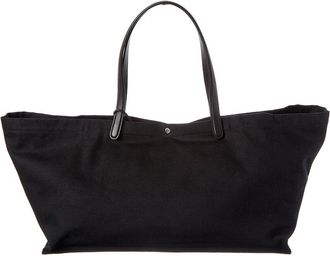 The Row Xl Canvas & Leather Tote