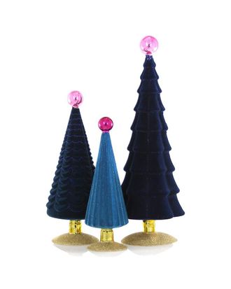 Cody Foster & Co. Set Of 3 Handcrafted Crushed Velvet Trees