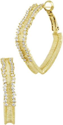 Savvy Cie Jewels 18K Plated Cz Hoops Earrings