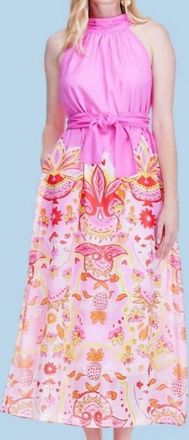 Jade Yoga Halter Midi Dress In Pink