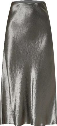 Max Mara Mmlalessio Rok - Dames - Midirokken - Grijs - S - Satijn - Rokken