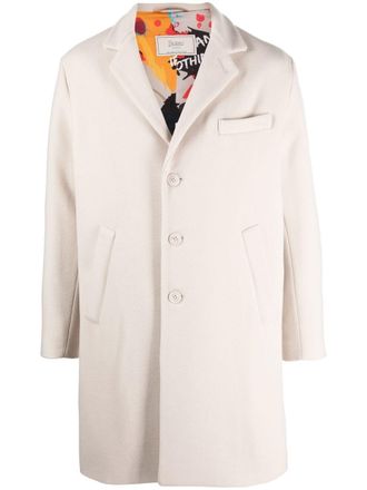Herno Globe single-breasted coat - men - Wool/Polyester - 50 - Neutrals