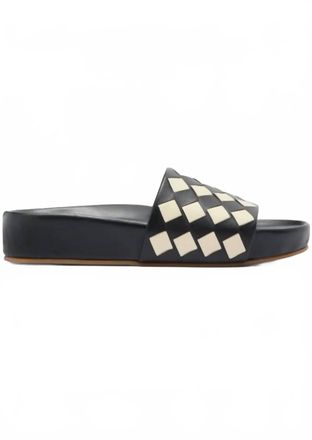 beek Womens Albatross Woven Platform Sandal In Eggshell/black