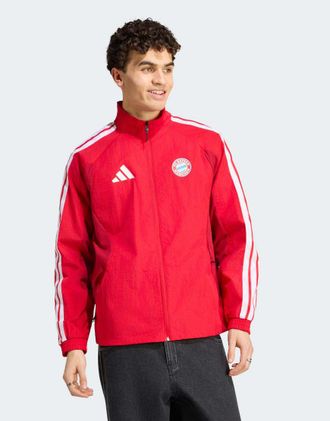 adidas Fc Bayern Muenchen Home Anthem - Giacca color Better Scarlet / Team Victory-Rosso