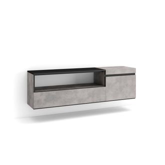 Skraut Home Skraut Home - Mueble Tv, Televisi&oacute;n, Muebles De Sal&oacute;n, Almacenaje, 150x45x35cm, Para Tv Hasta 65, Colgado, Suspendido, Estilo Moderno, Gris Cemento