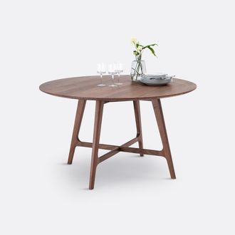 La Redoute Interieurs Ronde eettafel, notenhout en fineer, 4 tot 6 couverts, LARSEN