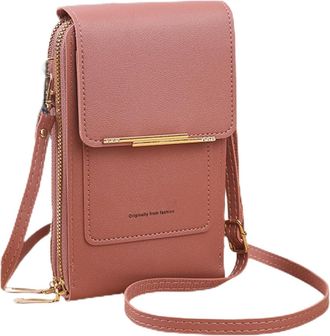 Generic Small Sling Bag - Phone Bags for Women, Touchscreen crosbody Purse, crosbody Phone Bag | Small Pu Leather Shoulder Bags with Card Slot & Zipper | Ligh