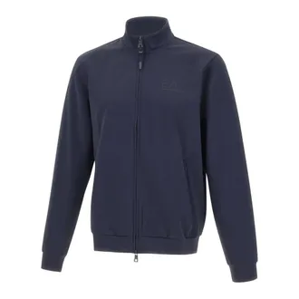 Emporio Armani Zip-throughs, male, Blue, Size: 2XL Train Lux Zip Sweatshirt