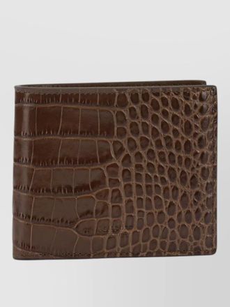 Tom Ford crocodile texture leather bifold wallet