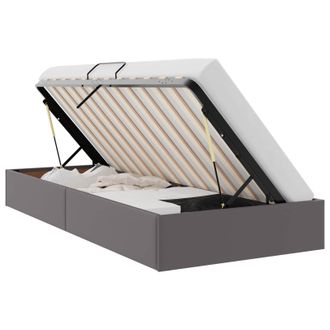 vidaXL Estructura De Cama Ottoman Gris 100 X 200 Cm Cuero Sint&eacute;tico Vidaxl