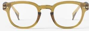 Izipizi C 49mm Square Reading Glasses in Golden Green at Nordstrom, Size +2.50