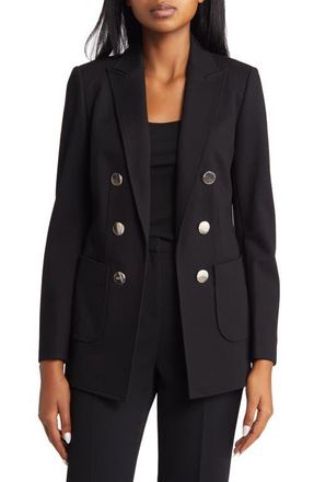 Anne Klein Faux Double Breasted Jacket in Anne Black at Nordstrom, Size X-Small