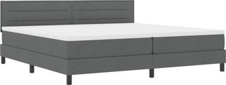 vidaXL Vidaxl - Box Spring Bed with Mattress Dark grey 200 x 200 cm Fabric