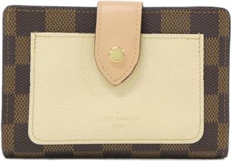 Louis Vuitton Brown Cream Coated Canvas Wallet (Bi-Fold) (Pre-Owned)