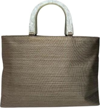 Givenchy Pre-owned Vintage Check Canvas Handtas - Dames - Vintage Handtas - Bruin - ONE Size - Vintage