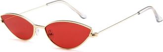 Generic Metal Small Frame Mens Outdoor Vacation Womens Sunglasses(Red)