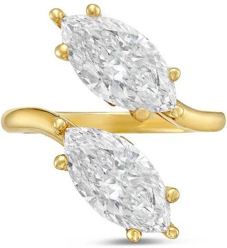 Diana M. Jewels 18kt Yellow Gold 15.00 Cts 2 Stone Marquise Lab Grown Diamond Ring