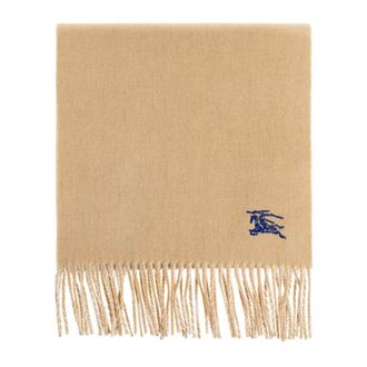 Burberry Winter Scarves, unisex, Beige, Size: ONE SIZE Cashmere scarf with logo