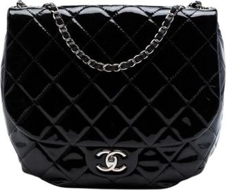 Chanel Pre-owned Quilted Patent Leather Flap Bag - Dames - Vintage Schoudertas - Zwart - ONE Size - Leer - Vintage