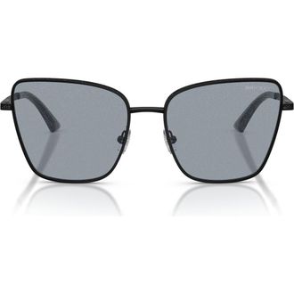 Jimmy Choo London Orli 55mm Square Sunglasses in Matte Black /Grey Glitter at Nordstrom