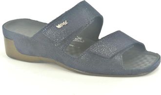 Vital Blauw print Muil 2B Spie Z - Dames - Sleehakken - Blauw - 36 EU - Schoenen
