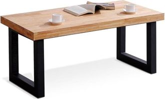 Home Heavenly Mesa de centro elevable con patas metal y sobre madera 120x60x48